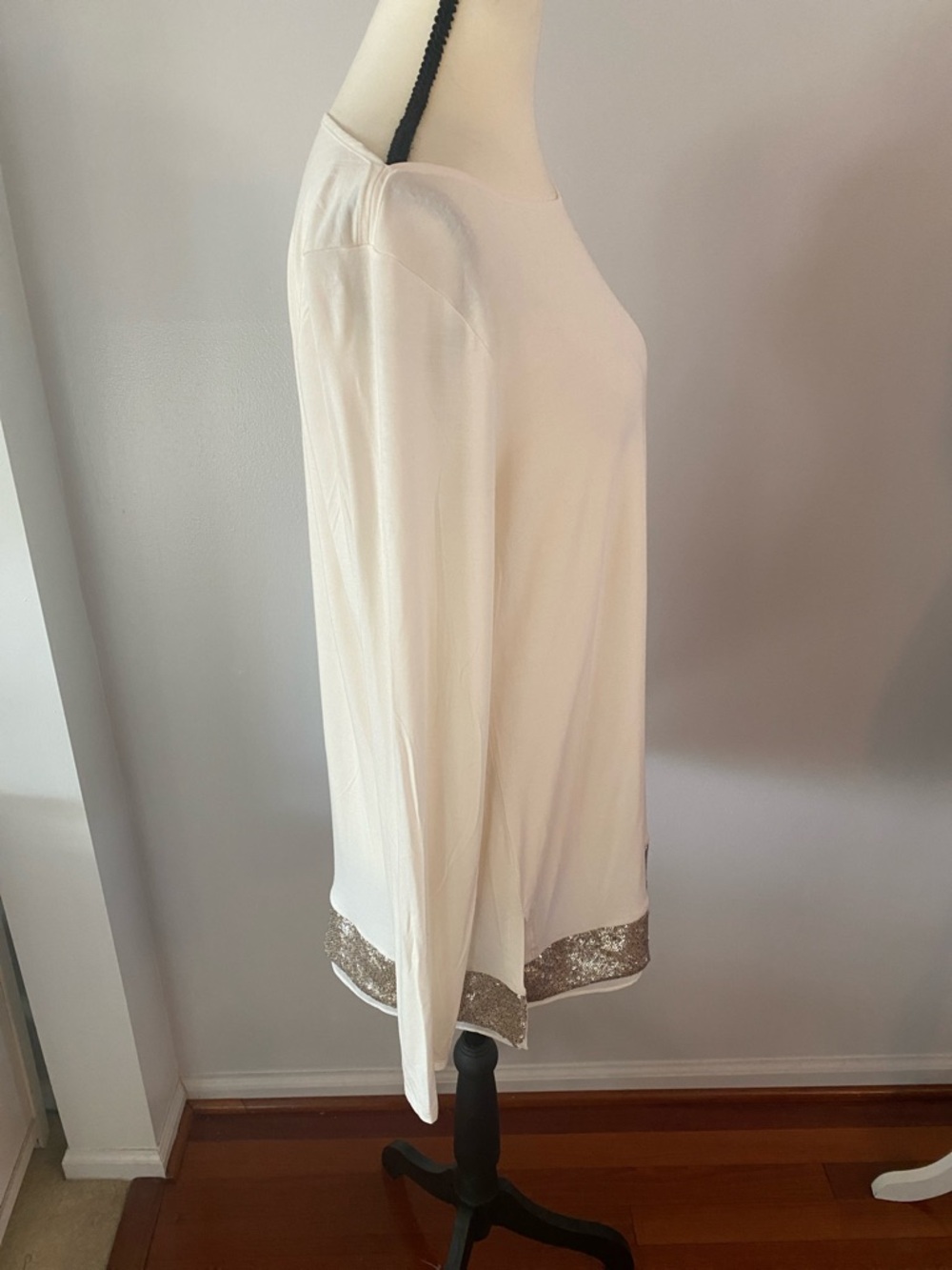 WHBM long sleeve large top with sequins at bottom - Picture 3 of 8